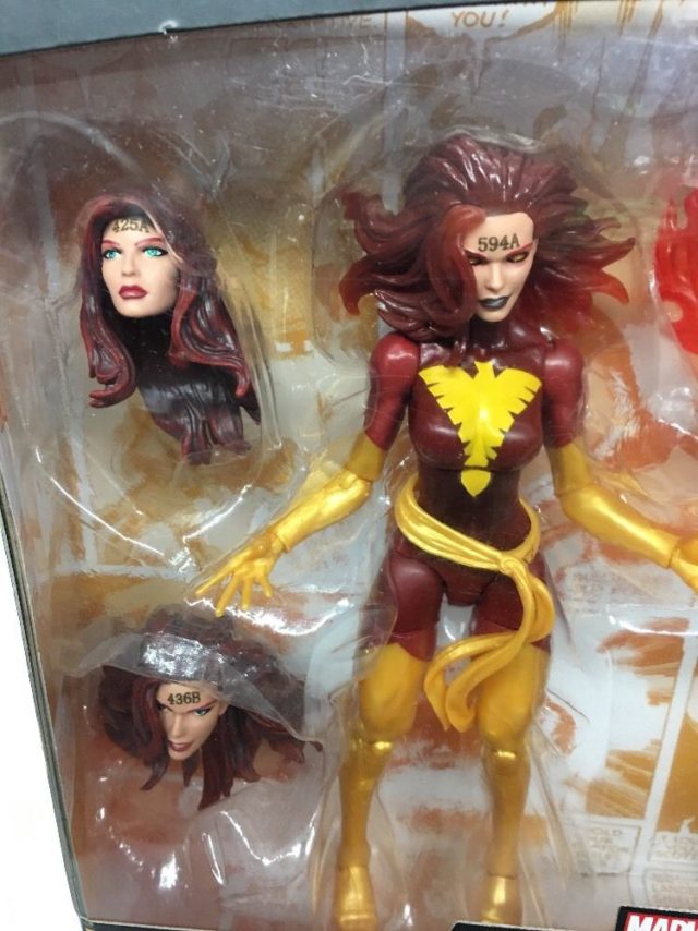 Marvel Legends Dark Phoenix Figure Close-Up with Alternate Heads