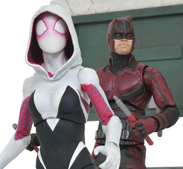 Marvel Select Spider-Gwen and Netflix Daredevil Figures
