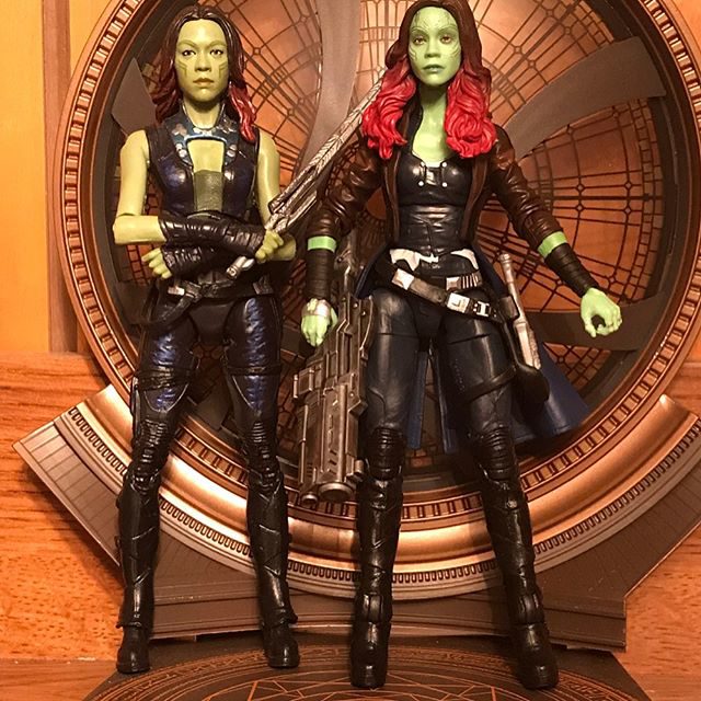 Comparison of Marvel Legends 2017 Gamora and 2014 Gamora