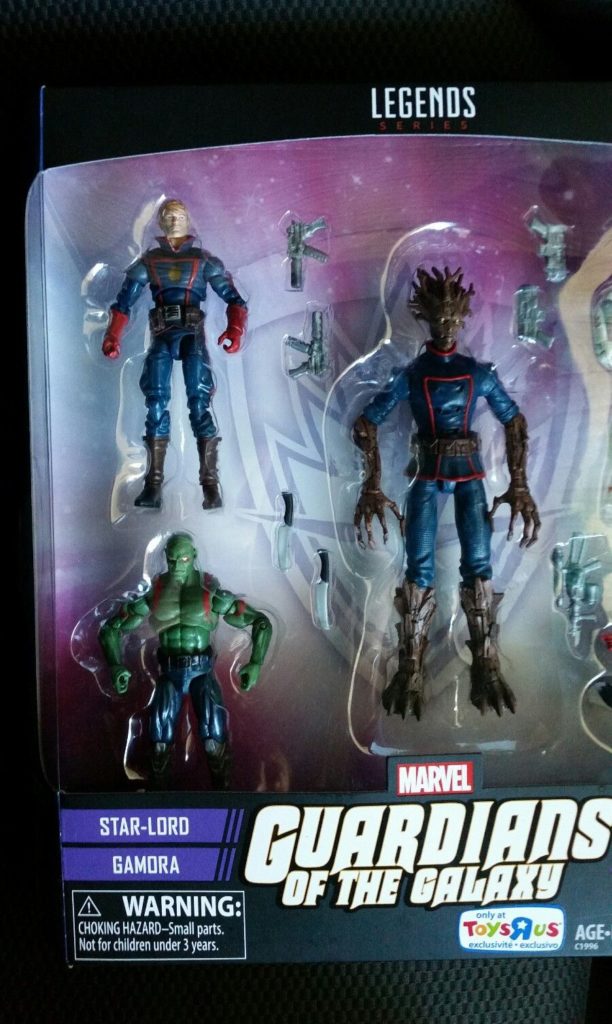 Guardians of the Galaxy Marvel Legends Toys R Us Star-Lord Drax Groot Figures