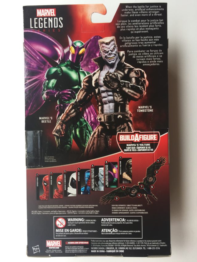 Back of Box Beetle Marvel Legends 6" Figure