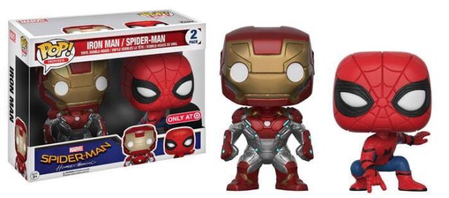Target Exclusive Spider-Man Homecoming Iron Man POP Vinyls Two-Pack