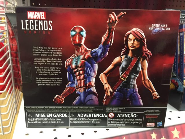 Back of Toys R Us Marvel Legends Mary Jane Spider-Man Two-Pack