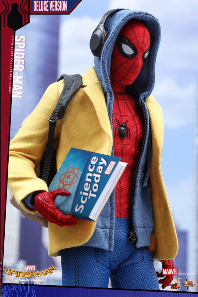 Hot Toys Homecoming Spider-Man Deluxe Figure Wearing Hoodie and Blazer
