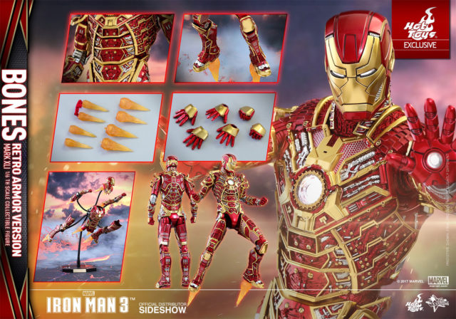 Hot Toys Retro Bones Iron Man Figure and Accessories