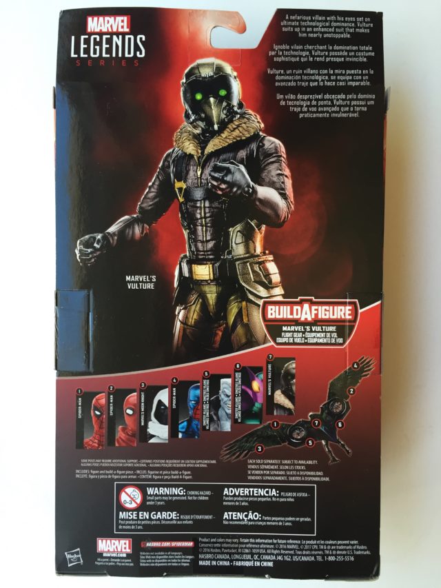 Back of Marvel Legends Vulture Figure Packaging