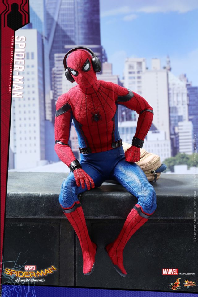 Spider-Man Homecoming Hot Toys Figure Wearing Headphones