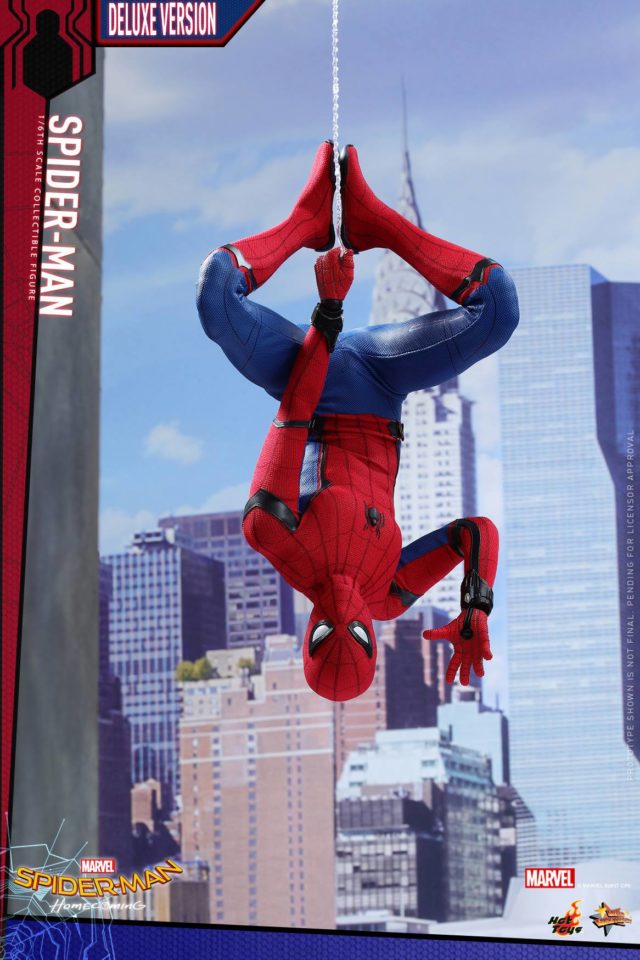 Spider-Man Homecoming Hot Toys Sixth Scale Figure Handing Upside Down