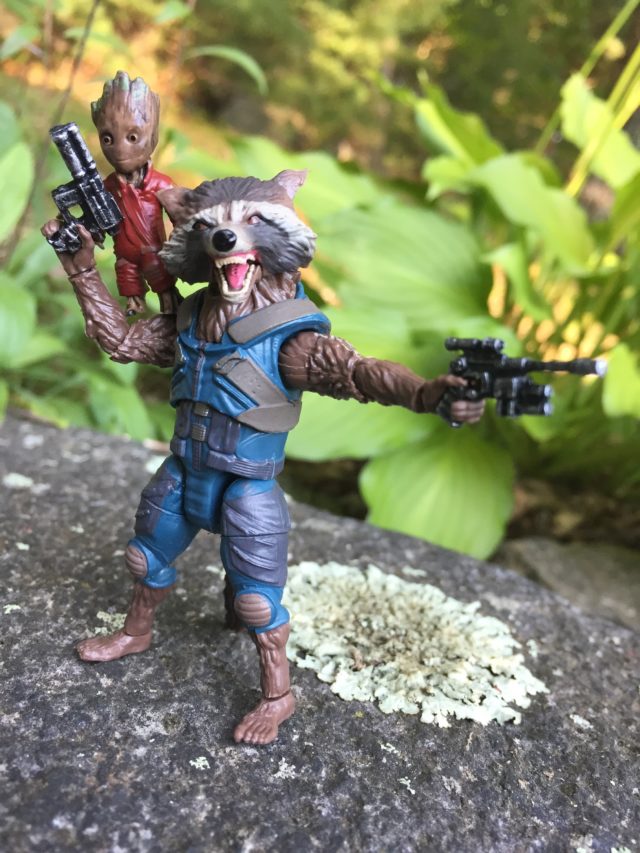 Baby Groot on Rocket Raccoon's Shoulder Marvel Legends 2017