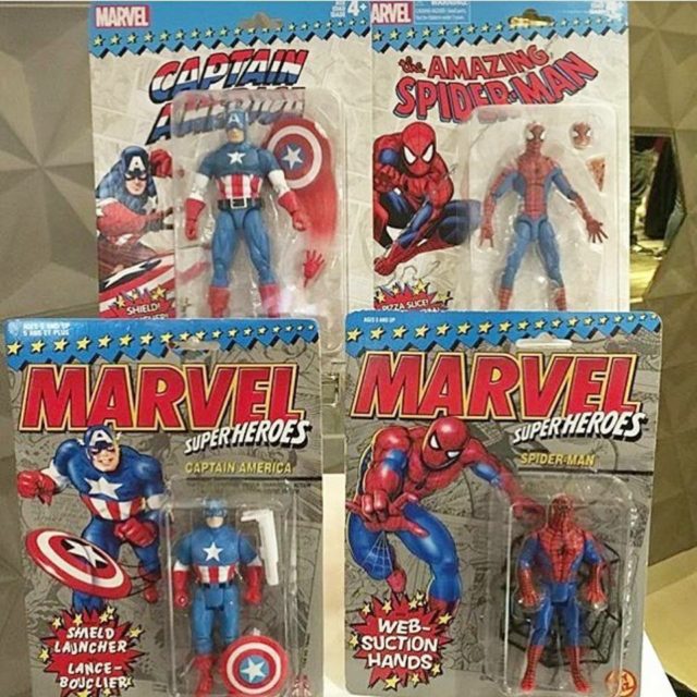 Marvel Legends Vintage Series Spider-Man & Captain America SDCC 2017