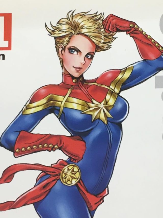Close-Up of Kotobukiya Bishoujo Captain Marvel Statue May 2018