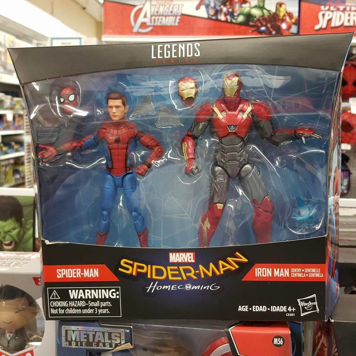 marvel legends spider man homecoming iron man 2 pack