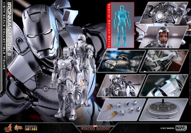 Sideshow Exclusive Hot Toys Die-Cast Iron Man Mark II Figure and Accessories