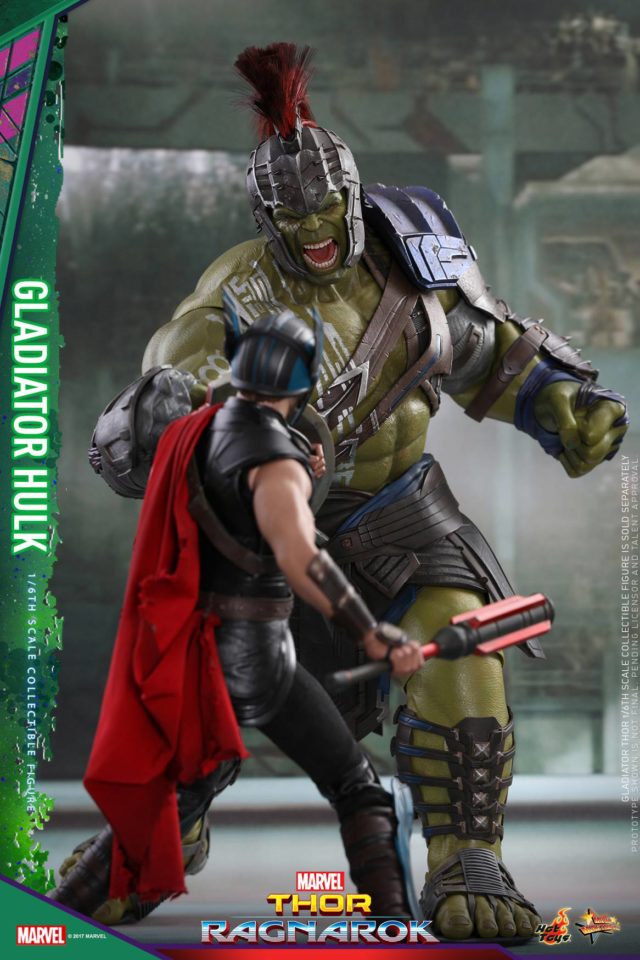 Size Comparison Hot Toys Ragnarok Gladiator Thor and Hulk Figures