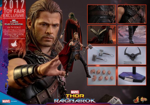 Toy Fairs Exclusive Hot Toys Roadworn Thor Figure and Accessories