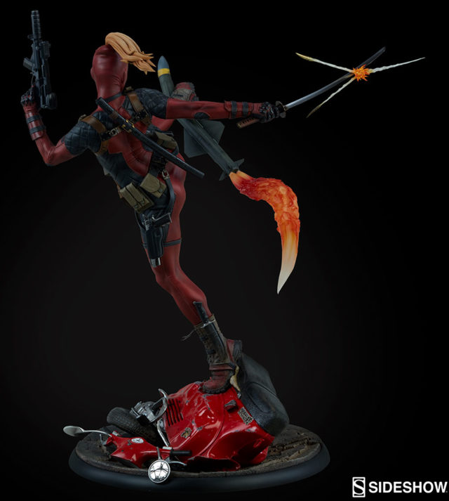 Back of Lady Deadpool Sideshow Premium Format Figure