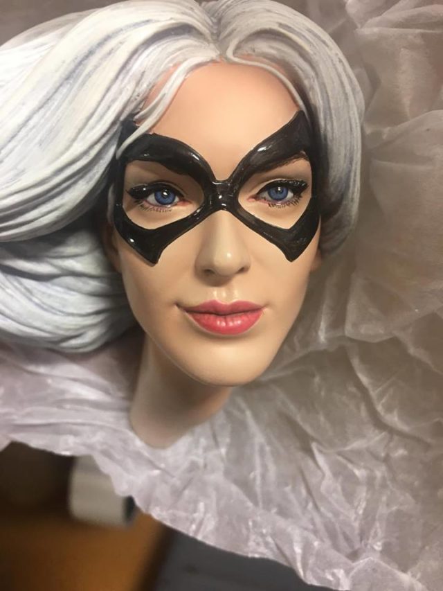 Close-Up of Sideshow Black Cat PF Statue Head