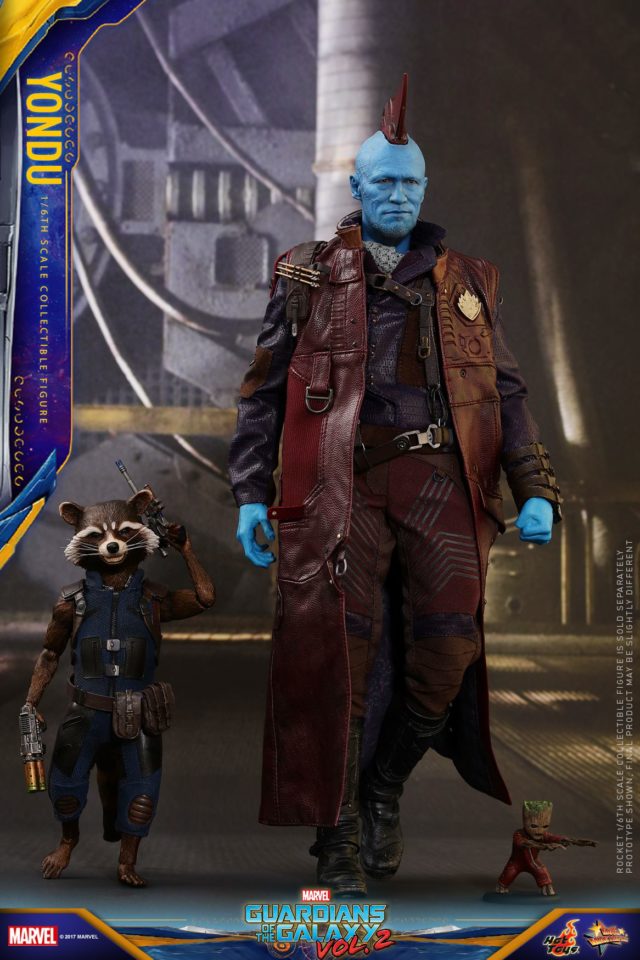 Hot Toys GOTG 2 Rocket Raccoon and Yondu Figures Size Scale Comparison