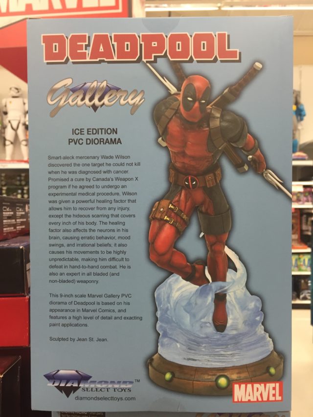 DST Marvel Gallery Ice Deadpool Statue Box Back