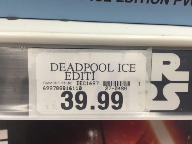 Toys R Us Deadpool Ice Edition Price Tag