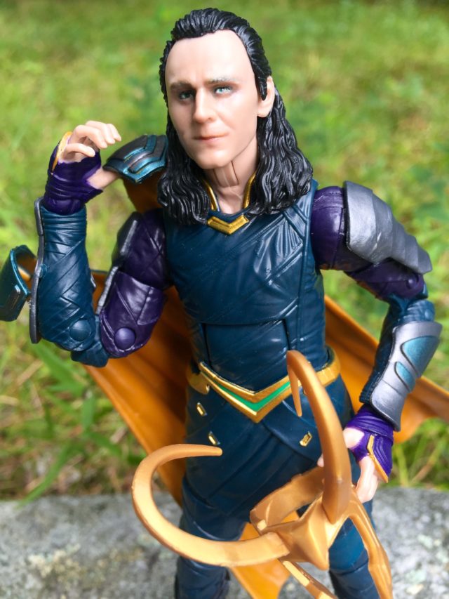 Close-Up of Tom Hiddleston Loki Marvel Legends Figure Portrait