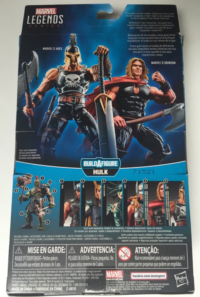 Back of Packaging Thor Ragnarok Ares Figure Hasbro