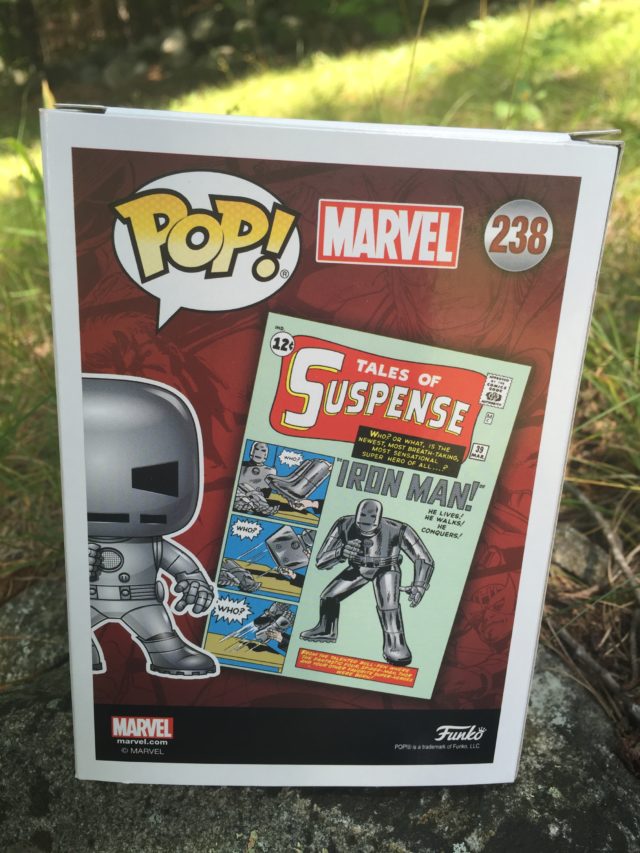 Box Back Marvel Collector Corps Iron Man Mark I POP Vinyl