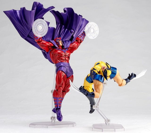 Revoltech Magneto and Wolverine X-Men Figures 6 Inch
