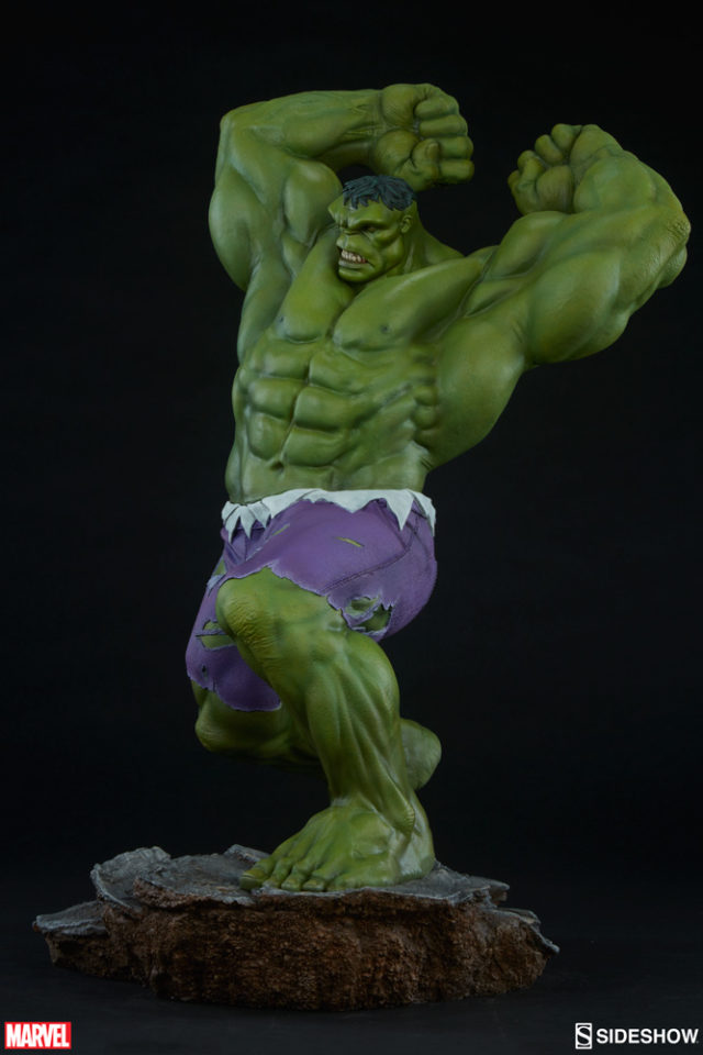 Side View of Avengers Assemble Sideshow Hulk Statue