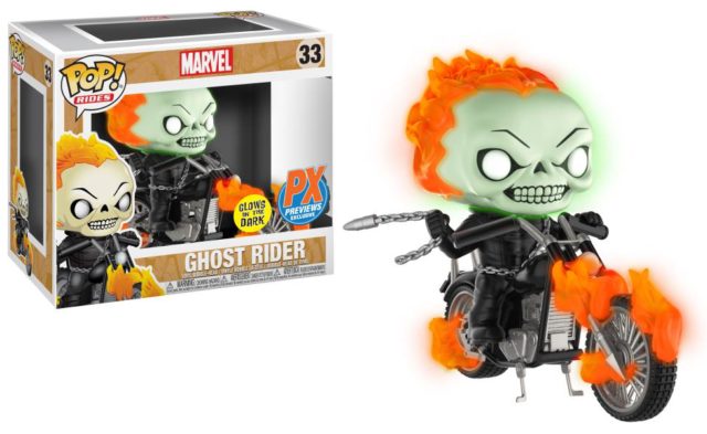 Funko Glow in the Dark Ghost Rider on Motorcycle POP Vinyls Rides Set