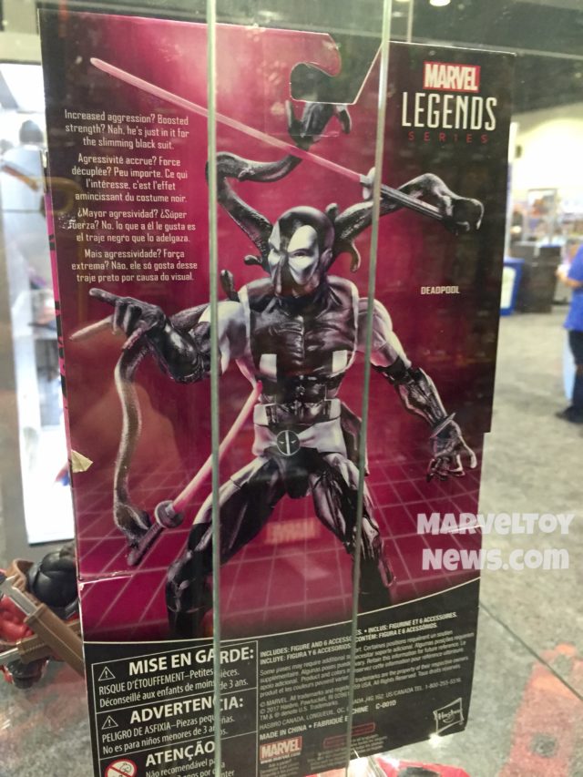 Marvel Legends Back in Black Deadpool Box Back Bio