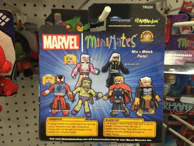 Marvel Minimates Gwenpool Black Cat Box Back Bios