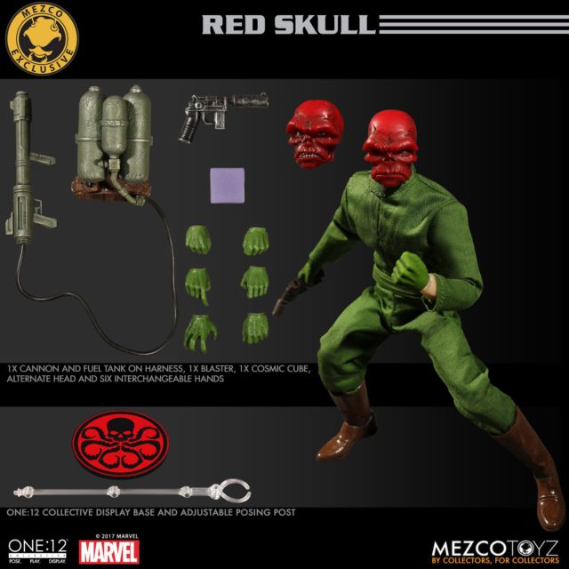Mezco NYCC 2017 Exclusive Red Skull and Accessories