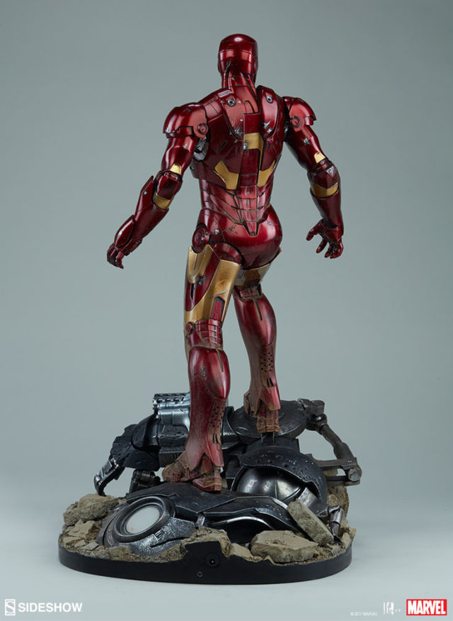 Back of Iron Man Sideshow Collectibles Mark III Maquette Statue