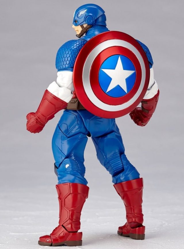Back of Revoltech Captain America 6 Inch Figure