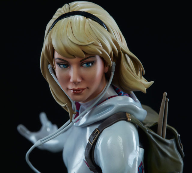 Close-Up of Sideshow Collectibles Spider-Gwen Unmasked Head