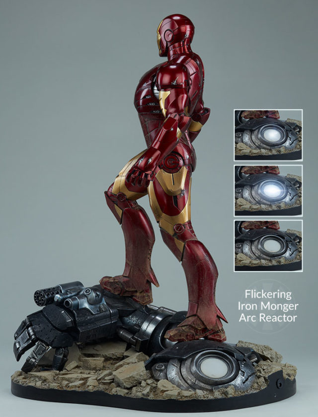 Flickering Iron Monger ARC Reactor on Iron Man Mark III Maquette Base