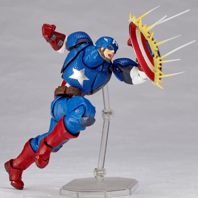 Revoltech Captain America Figure with Bullet Effects Piece on Shield