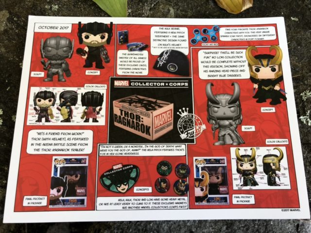 Collector Corps Thor Ragnarok Box Contents Card