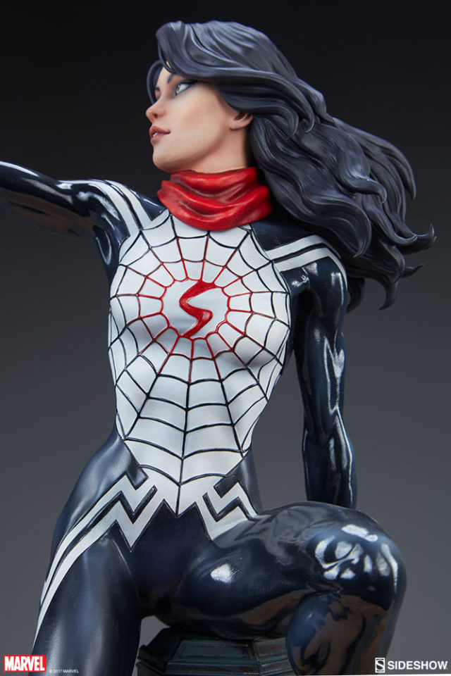 Front View of Spider-Verse Mark Brooks Silk Sideshow Statue