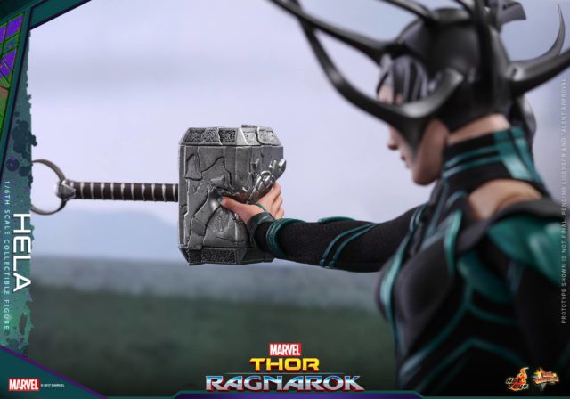 Hela Destroying Mjolnir Hot Toys Movie Masterpiece Series Figure