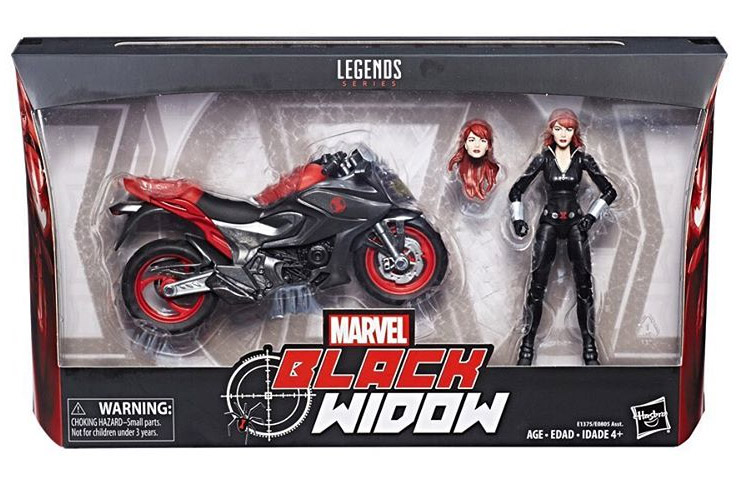 Marvel E1375 Legends Series Black Widow Collection Figurine et sa moto 