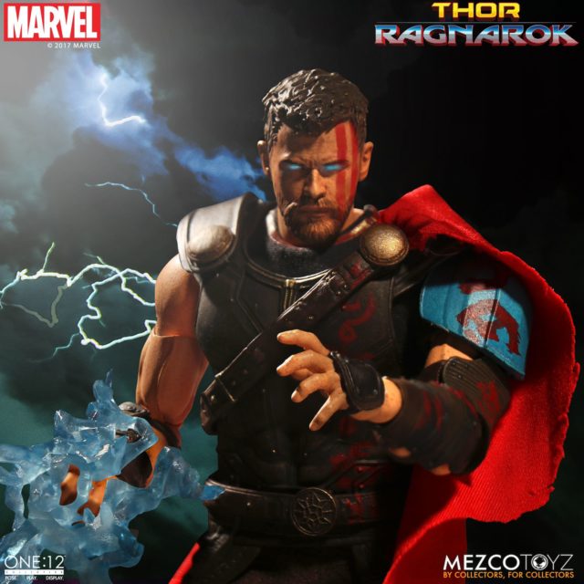 Mezco Gladiator Thor Figure with Lightning Eyes and Effects Piece