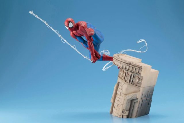 Side View of Kotobukiya Spider-Man 2018 Statue