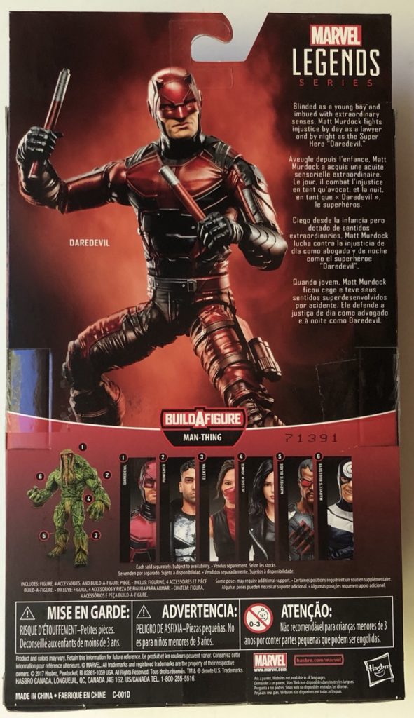 Back of Box ML Daredevil Knights Figure