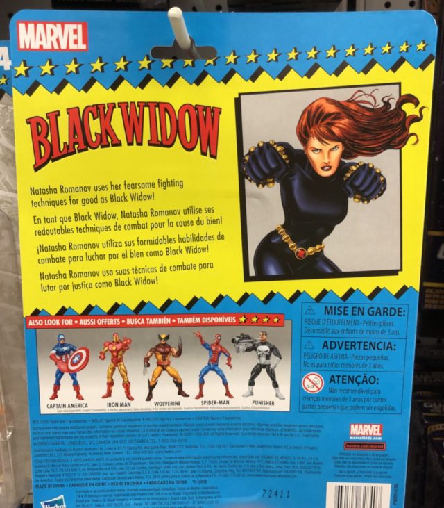 Hasbro Toybiz Tribute Black Widow Figure Cardback