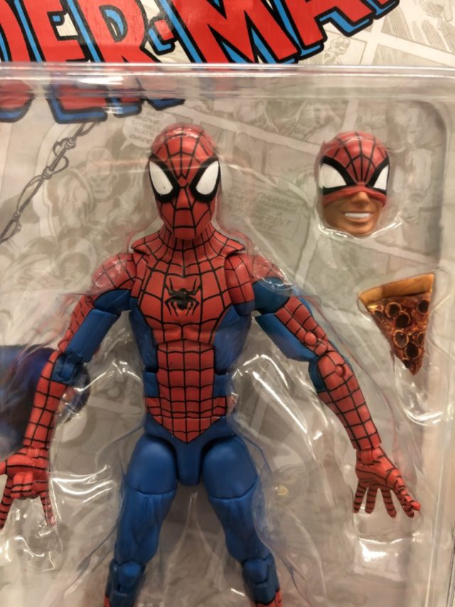 Close-Up of Hasbro Marvel Legends Retro Pizza Spider-Man