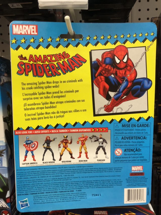 6" Marvel Legends Spider-Man Vintage Card Back