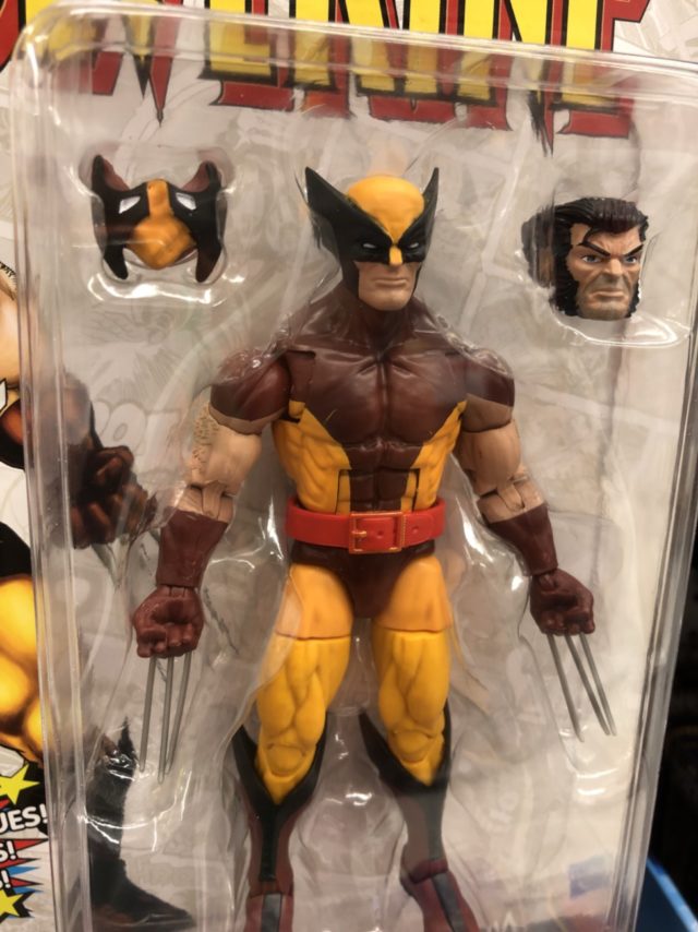 Close-Up of Marvel Legends Vintage Wolverine Brown Costume 6" Figure