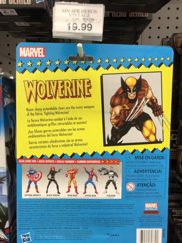 Wolverine Cardback Hasbro ML Vintage Toybiz Retro Series